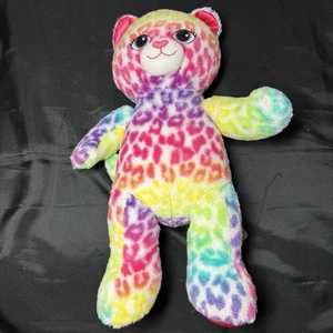 Build-A-Bear Wild Style Rainbow Multicolor Cheetah Leopard Cat Stuffed Plush 18” - Picture 1 of 6
