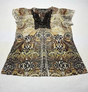 Artsy Funky Y2K Boho Häkel Nieten fließend Bluse Shirt Übergröße 2X Fee Grunge - Bild 1 von 21