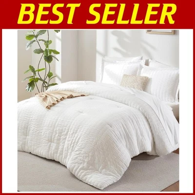 Conjunto de Edredom White Seersucker California King - 7 Peças - Imagem 1 de 4