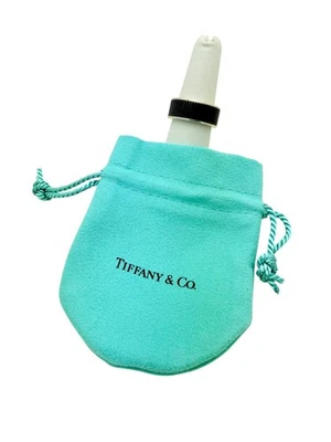 Tiffany & Co. Sterling Silver Titanium Coin Edge Ring Size 7 - Pouch - Image 1 of 4