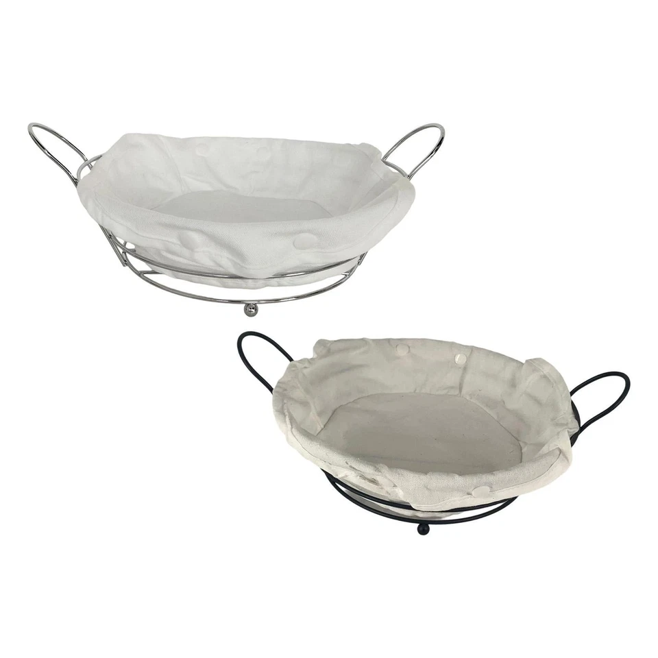 Wire Bread Basket Pastries Basket Metal Round Decorative Multifunctional Storage - Image 1 of 1