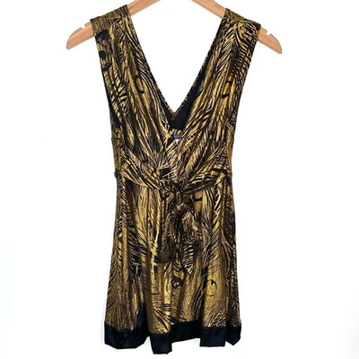 Hale Bob for A Pea in the Pod Metallic Peacock Feather Silk Sleeveless Top - Image 1 of 4
