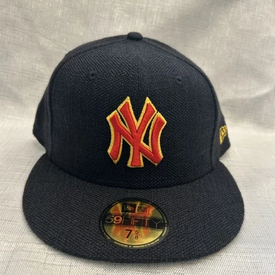 New Era 59Fifty New York Yankees Cáñamo Negro/Naranja Color Pack Sombrero Talla 7 5/8 Foto 1 de 4