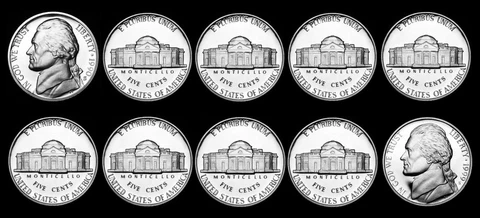 1990 1991 1992 1993 1994 1995 1996 1997 1998 1999 S Jefferson Mint Proof Set Cover