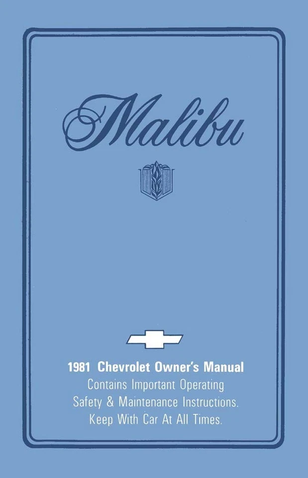 Chevrolet Malibu 1981 manual del propietario guía del usuario libro de referencia fusibles Foto 1 de 1