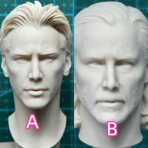 1/6 Unpainted Keanu Reeves Head Carving Model Toys Fit 12inches Action Figure - Picture 1 of 13