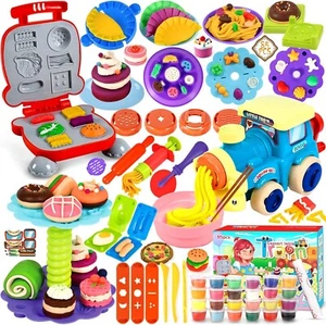 Knete Set Für Kinder, 85 Stück Knete mit Zubehör Knetwerkzeug Kinderknete gesche - Bild 1 von 7