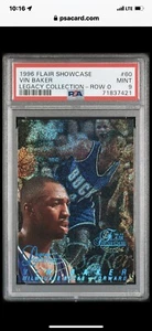 1996-97 Flair Showcase Legacy Collection fila 0 panadero vin #60 085/150 psa 9 - Imagen 1 de 2