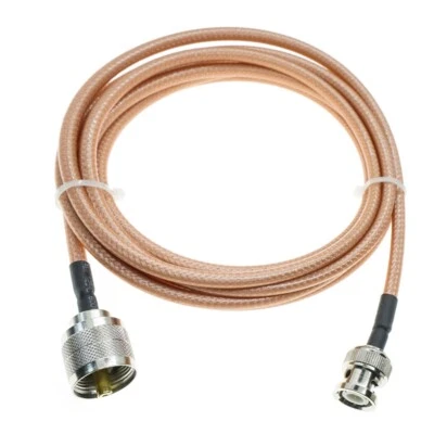 RG142 Cable BNC Male to UHF Male PL-259 Lot RF Pigtail Jumper Double Shield - Image 1 of 2