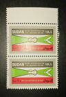 Sudan 1991 Stamp Pair Tab Top Value 10Ls National Salvation Revolution MNH Super