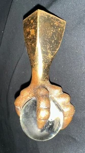 Vintage Cast Iron Brass Claw Foot Glass Ball talon for square leg - Picture 1 of 4