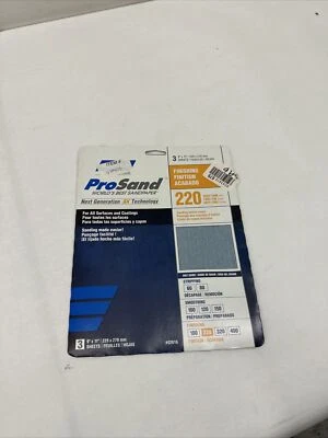 Norton 07660768158 Aluminum Oxide 220-Grit Sandpaper 11 L x 9 W in. PK 3 - Image 1 of 2