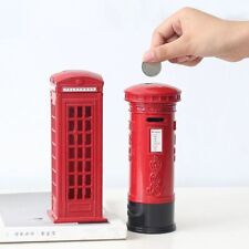 London Phone Booth Coin Bank Vintage Telephone Box Statue  Bar