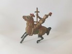 RARE CHERILEA VINTAGE HOLLOW CAST LEAD MOUNTED KNIGHT ON ARMOURED HORSE  