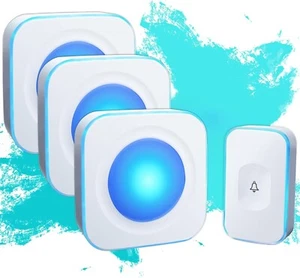Wireless Doorbell Battery Operated Door Bells Wireless Cordless 1200Feet Deaf 3 - Picture 1 of 7