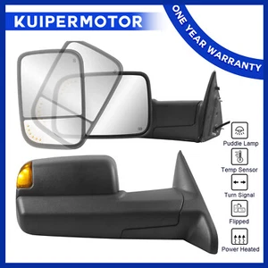Espejos retrovisores de remolque térmicos con sensor de temperatura para 09-18 Ram1500-3500 con luz de giro LED - Imagen 1 de 12