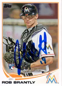 Miami Marlins Rob Brantly Signed Baseball Card COA - Picture 1 of 1