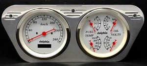 1953 1954 1955 Ford Truck 5" 2 Gauge Metric Quad Dash Panel Insert Cluster Set - Picture 1 of 5