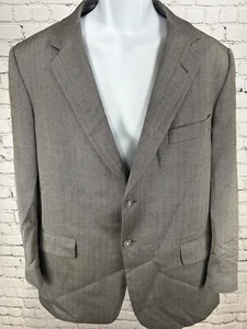 Evan Picone Silk Herringbone Gray Two Button Sport Coat Blazer Suit Size 40R - Picture 1 of 11