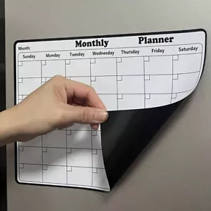 Magnetic Monthly Planner Whiteboard Dry Erase Calendar for Fridge Organization - Picture 1 of 6