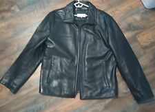 CALVIN KLEIN Black Leather Jacket Mens Size Medium 