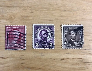 Lot Of 3 Vintage Abraham Lincoln Postage Stamp 2/3/4 Cents All Different - Picture 1 of 3