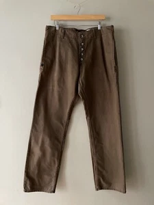 Rocawear Regular Fit Trousers Brown W36 L34 Cotton with Hessian Sack Detailing - Picture 1 of 12