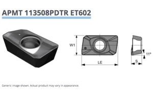 APMT113508PDTR ET602 CARBIDE APMT FACE MILL INSERTS EUROPA TOOL EDGE TECH x 10 - Picture 1 of 7