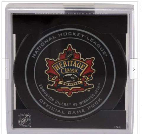 2016 HERITAGE CLASSIC INGLASCO PUCK EDM OILERS WPG JETS Cover