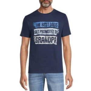 THE BEST DADS GET PROMOTED TO GRANDPA Blue Men's Shirt Various Sizes NWT - Picture 1 of 6