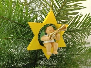 Christbaumengel - Engel mit Basstrompete im Stern 650/70/28 Wendt & Kühn - Picture 1 of 1