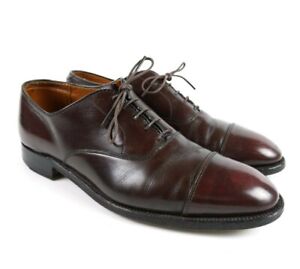 Alden 906 Burgundy Calfskin Straight Tip Bal Cap Toe Dress Shoes Sz 10C Hampton