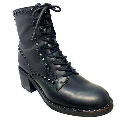 Botas de combate ASH Xin para mujer talla 38 EU / 7,5 - 8 EE. UU. de cuero negro con tachuelas Foto 1 de 4