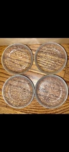 Vintage Jeannette Harp Coasters Set of 4 with Gold Beaded Trim - Picture 1 of 2