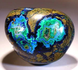 575 g 3,25 Zoll scharf poliert Freiform Azurit Malachit Chrysokoll, Peru! AZS171 - Bild 1 von 6