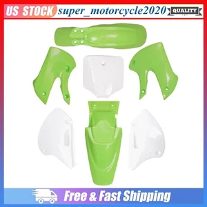 1 juego de kit de carenado de guardabarros de plástico blanco + verde para bicicleta premium estilo BBR - Imagen 1 de 10
