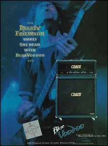 Megadeth Marty Friedman 1997 Crate Blue Voodoo guitar amp 8 x 11 ad print - Picture 1 of 3