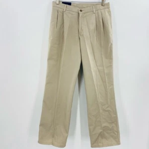 Chaps Boys Chinos Beige 100% Cotton Pleated Front Pants 18 Husky New - Picture 1 of 11