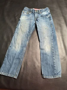 Levis 514 Boys Slim Straight Size 24x22 8 Reg. Blue Jeans Stained Distressed - Picture 1 of 17
