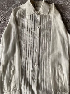 Witchery Ladies Blouse 70% Cotton 30% Silk Ivory Long Sleeved Size 8 - Picture 1 of 9