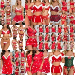 Christmas Lingerie For Women Sexy Santa Babydoll Sleepwear Underwear Xmas Gift - Picture 1 of 218