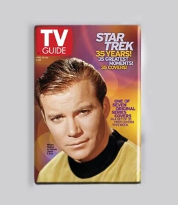 STAR TREK - CAPTAIN KIRK / TV GUIDE - 2"x3" POSTER MAGNET magazine vintage retro - Picture 1 of 4
