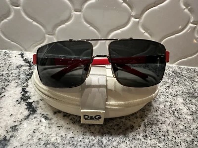 Dolce & Gabbana D&G 6024 071/87 Designer Vintage Sunglasses W Case Silver/Red 🔥 - Image 1 of 4