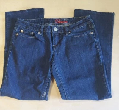 Fox Denim Jeans Girls Size 5/25 Dark Blue Bootcut Low Rise Denim Pre-owned  - Изображение 1 из 4