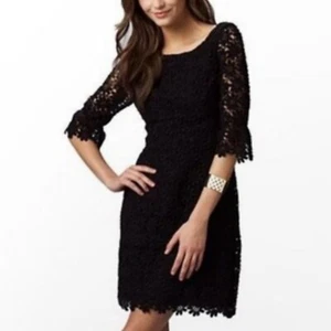 Neu mit Etikett $ 368 Lilly Pulitzer Größe 4 schwarz Shayna Blumen Spitze Cocktailkleid Damen - Bild 1 von 7