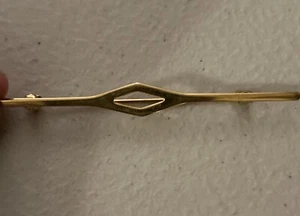 Monet Neck Collar Hat Pin Gold Tone, Diamond Shape Center, Approx 2.25”, c 1987 - Picture 1 of 4