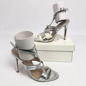 Steve Madden Womens Sidney Dress Sandals Silver Le - Picture 1 of 6