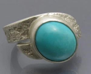 REIF-DESIGN - TÜRKIS RING - UNIKAT AUS EIGENER GOLDSCHMIEDE - 999 FEINSILBER - Bild 1 von 10