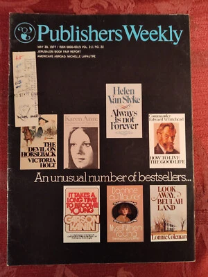 PUBLISHERS WEEKLY Magazine May 30 1977 Jerusalem Book Fair Kathleen Woodiwiss - Image 1 of 2