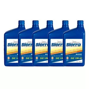 Sierra Synthetic Blend SAE 10W40 Marine Outboard Engine Oil - 5 Quart - Picture 1 of 3